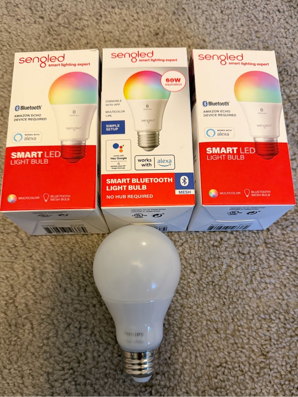 Sengled Smart Bluetooth Mesh Multicolor LED bulbs & Philips hue white 840 lumens